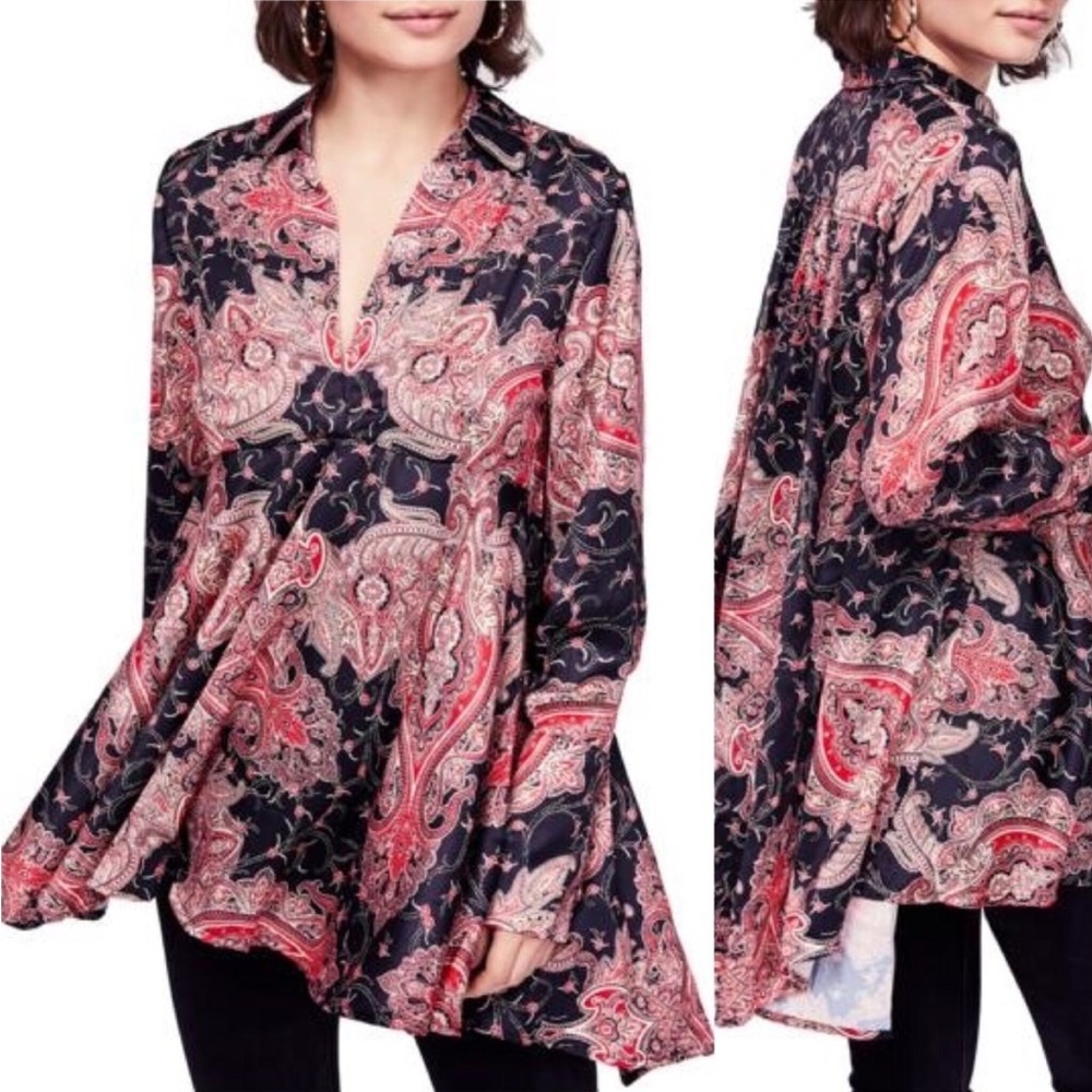 Free People Field Of Butterflies Tunic Size XS